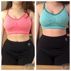 Danskin Sports Bras | 2 PACK | Pink/Blue | Padded